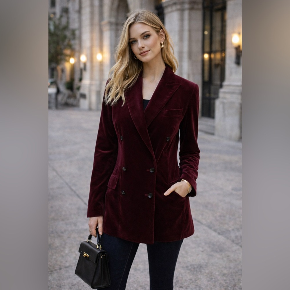 💕Host Pick💕 LAUREN Burgundy Velvet Blazer
